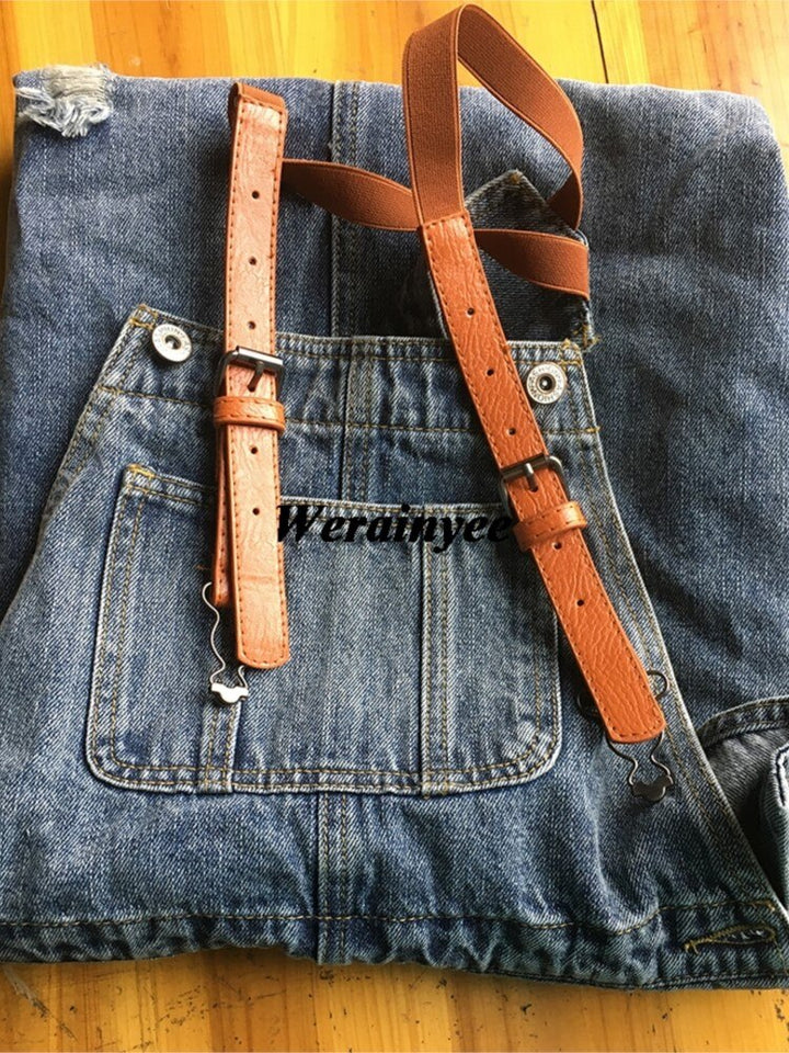 Denim-Garderobenkleid mit Fransen