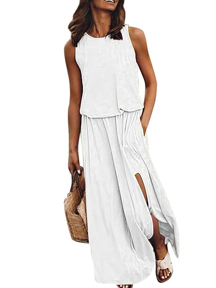 Ärmelloses Sommer-Maxikleid