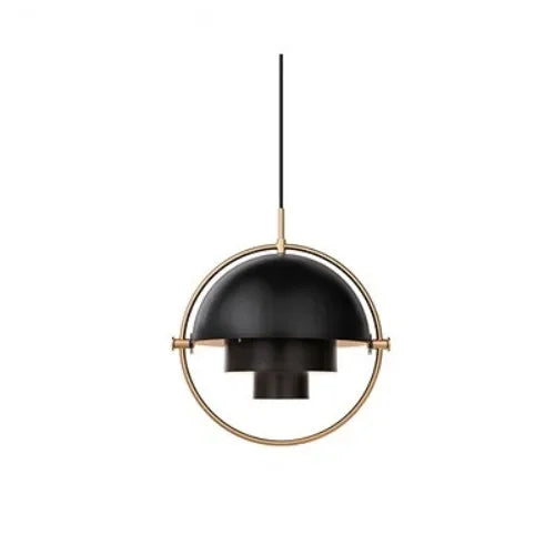 Designer-Pendelleuchte mit Metallschirm und Zierring