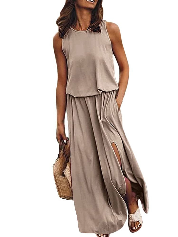 Ärmelloses Sommer-Maxikleid
