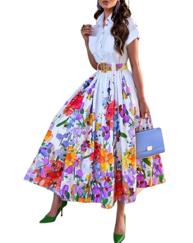 Elegantes Midikleid mit floralem Muster