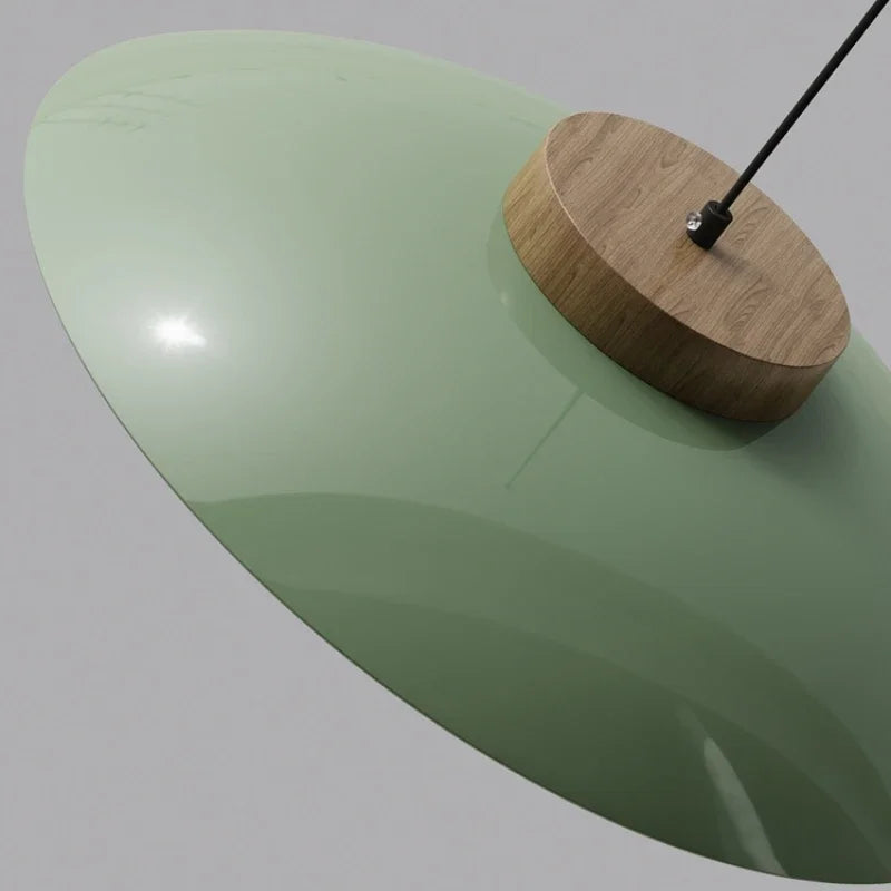 Moderne Glas-Pendelleuchte mit Holzakzent – Minimalistisches Design