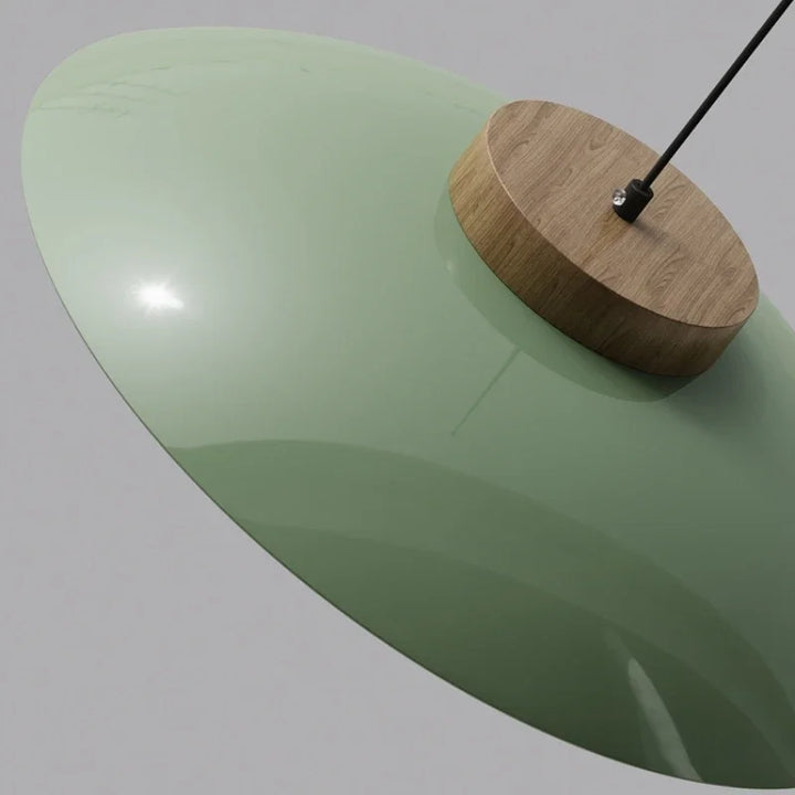 Moderne Glas-Pendelleuchte mit Holzakzent – Minimalistisches Design
