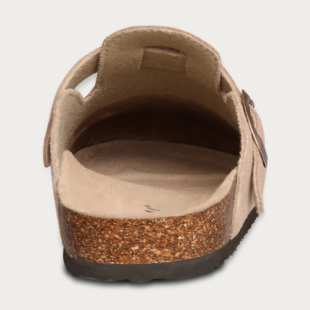 Damen-Sandalen aus Wildleder mit Korksohle