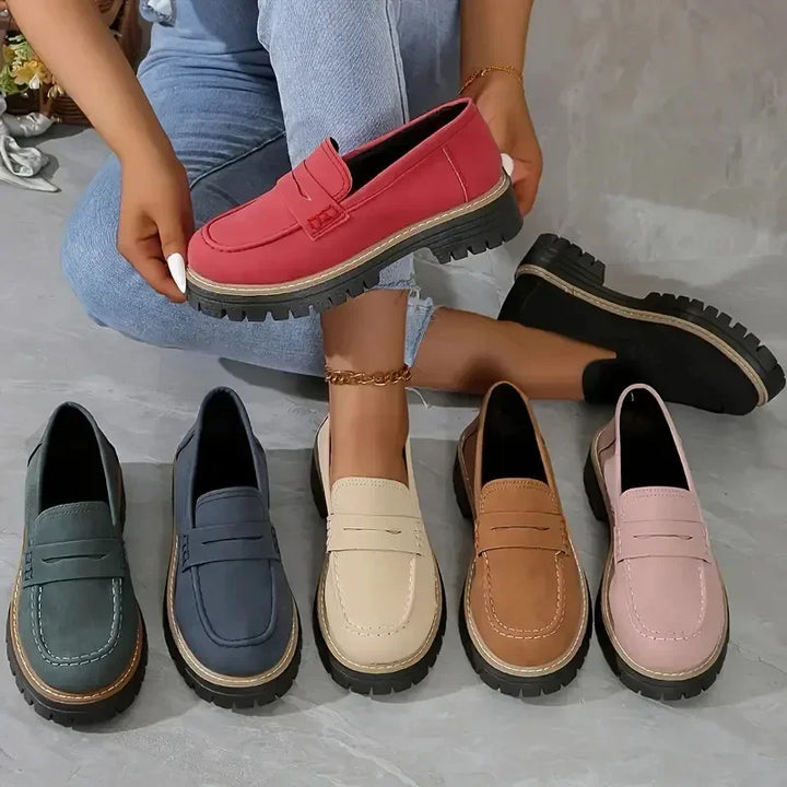 Damen-Loafer mit Profilsohle – bequeme Slipper für Alltag & Büro