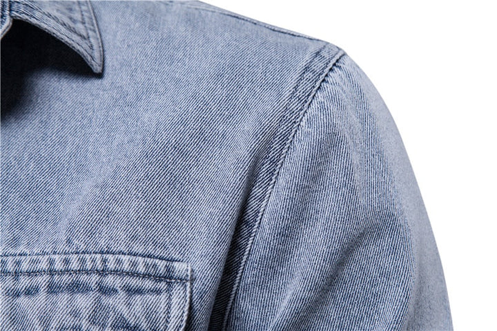 Langärmeliges Denim-Hemd für Männer