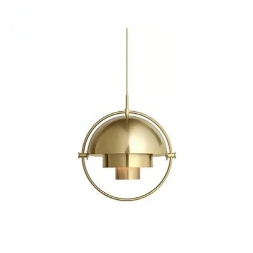 Designer-Pendelleuchte mit Metallschirm und Zierring