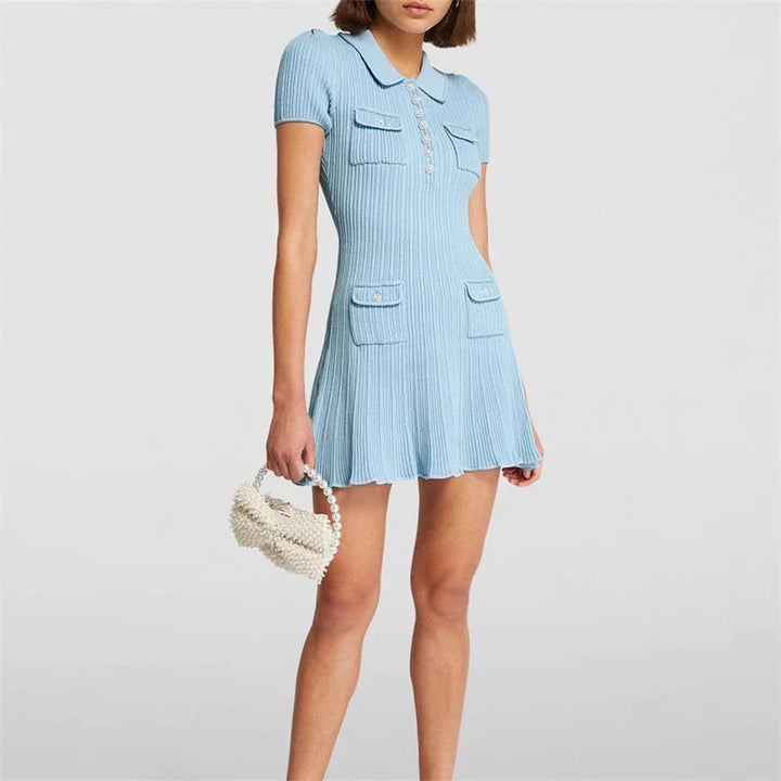 Elegantes Strickkleid mit Taschen