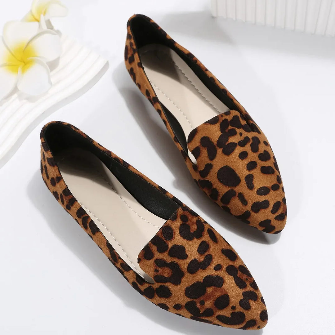 Damen-Ballerinas mit Leopardenmuster