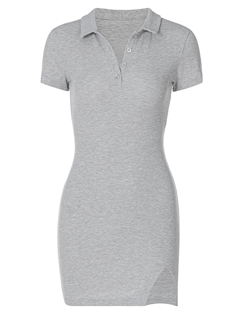 Stylisches Polokleid mit asymmetrischem Detail