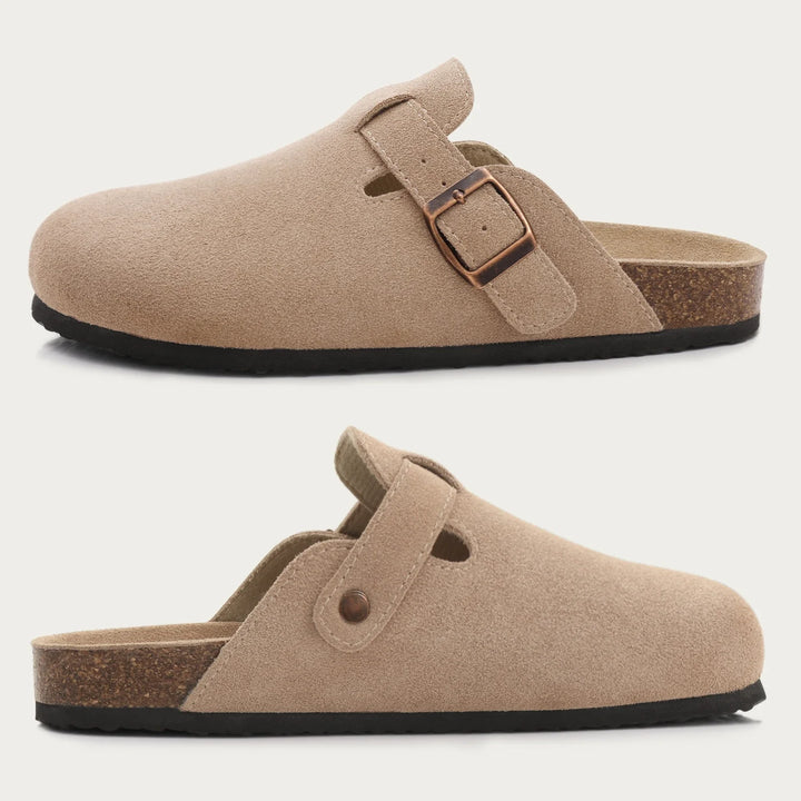 Damen-Sandalen aus Wildleder mit Korksohle