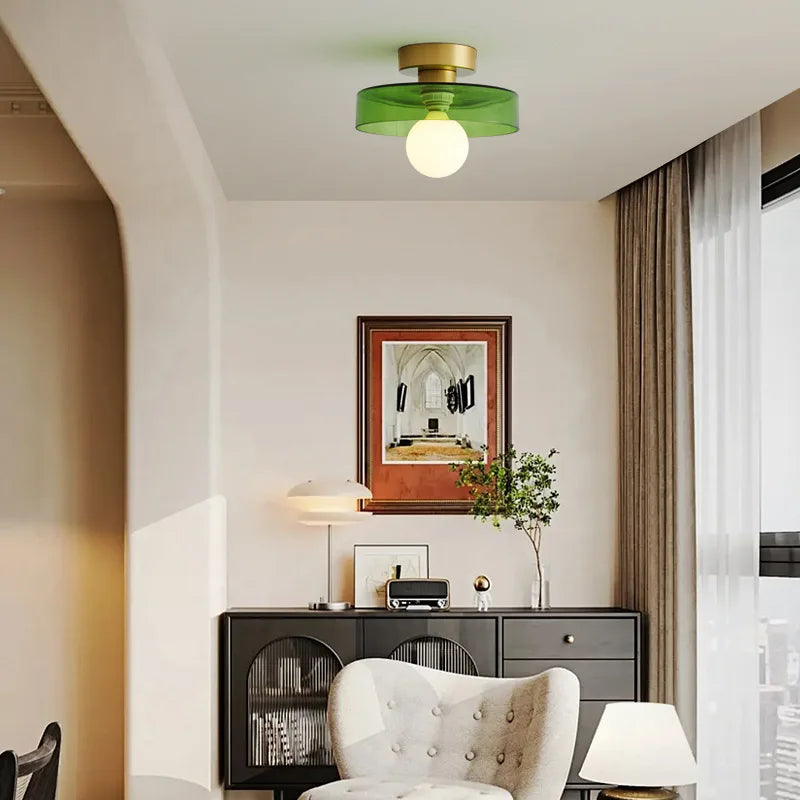 Moderne LED-Deckenleuchte – minimalistischer Deckenspiegel mit rundem Schirm
