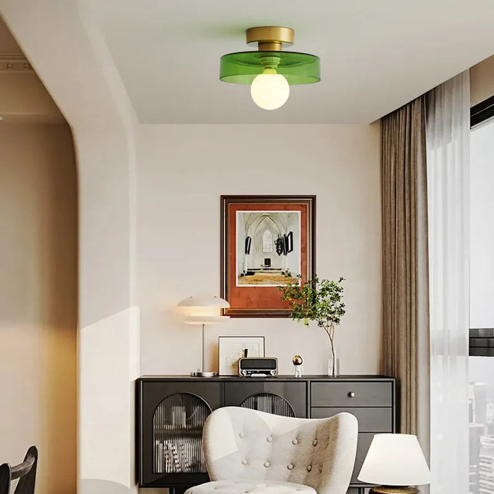 Moderne LED-Deckenleuchte – minimalistischer Deckenspiegel mit rundem Schirm
