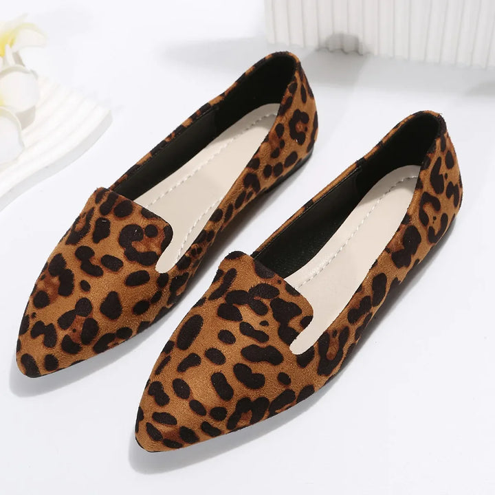 Damen-Ballerinas mit Leopardenmuster