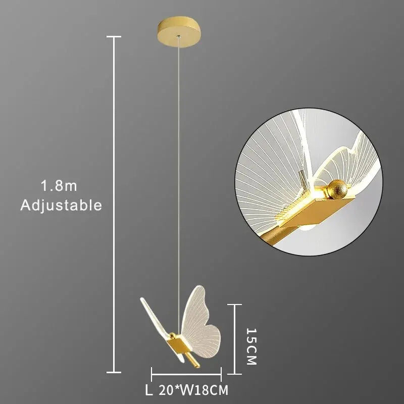 LED-Pendelleuchte in Schmetterlingsform – Designerleuchte für Schlafzimmer und Wohnzimmer