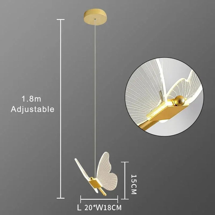 LED-Pendelleuchte in Schmetterlingsform – Designerleuchte für Schlafzimmer und Wohnzimmer