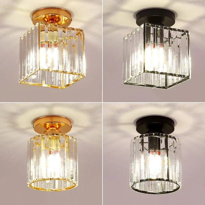 Kristall-Deckenleuchte im Glamour-Stil – moderne Deckenlampe mit transparentem Schirm