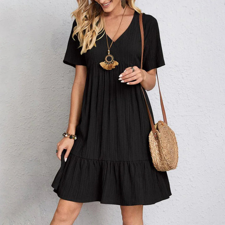 Kurzes Boho-Kleid mit Rüsche