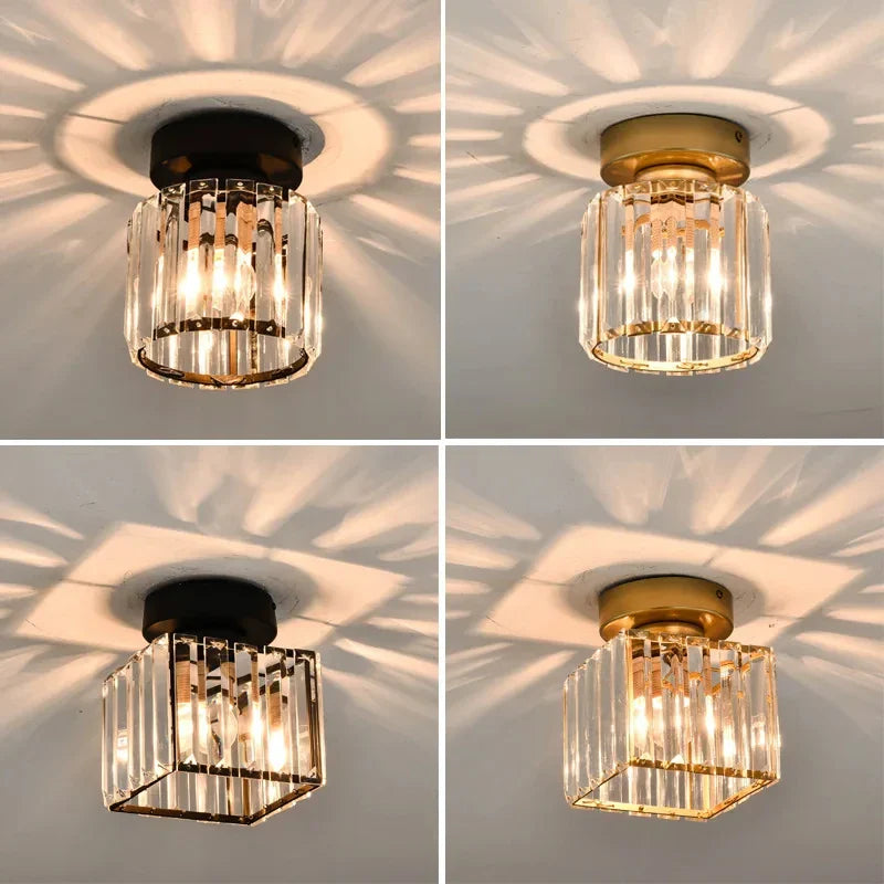 Kristall-Deckenleuchte im Glamour-Stil – moderne Deckenlampe mit transparentem Schirm