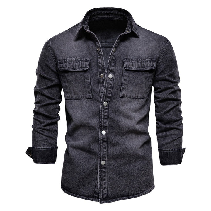 Langärmeliges Denim-Hemd für Männer