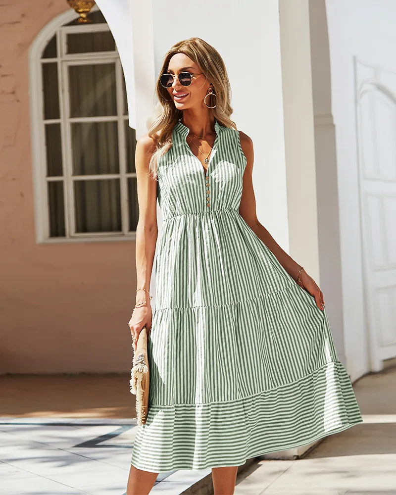 Gestreiftes Sommer-Midikleid