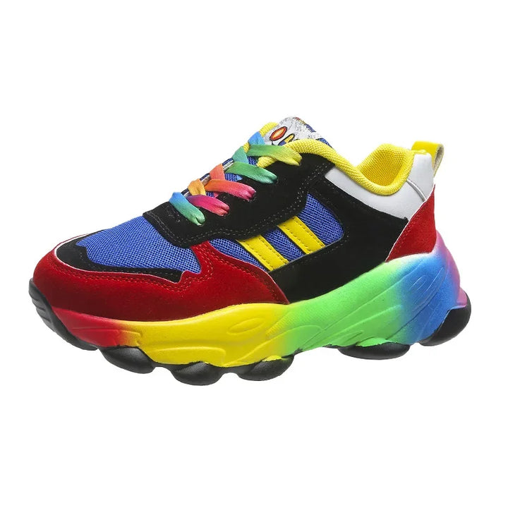 Damen-Sneaker mit Plateau und buntem Design