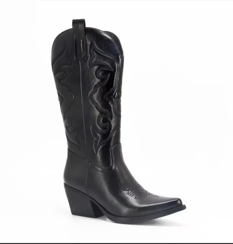 Damen-Cowboystiefel mit Glitzer-Finish und Absätzen