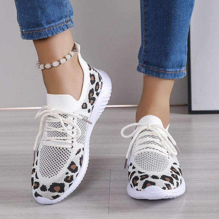 Damen-Sneakers mit modischem Leopardenmuster