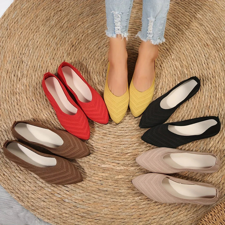 Elegante Damen-Ballerinas aus Mesh-Gewebe
