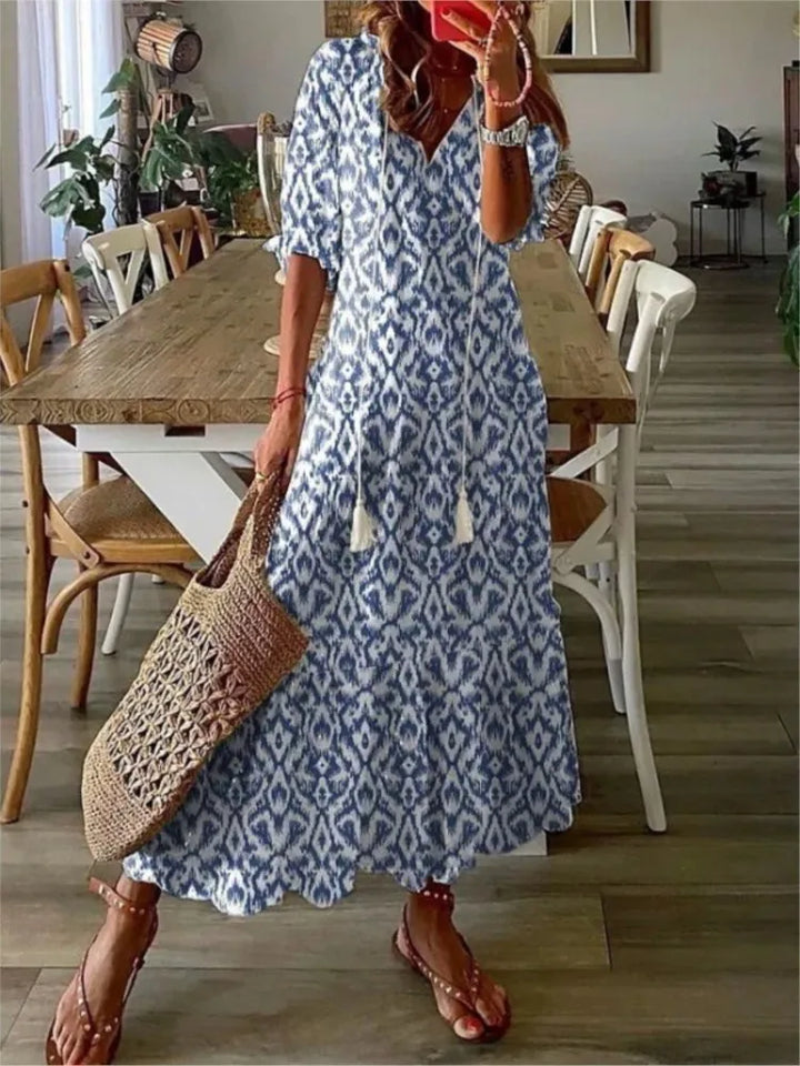 Luftiges Damen Maxikleid mit Blumenmuster
