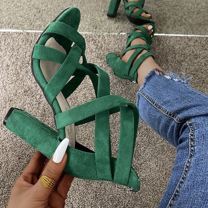 Hochhackige Gladiatorensandalen für Damen