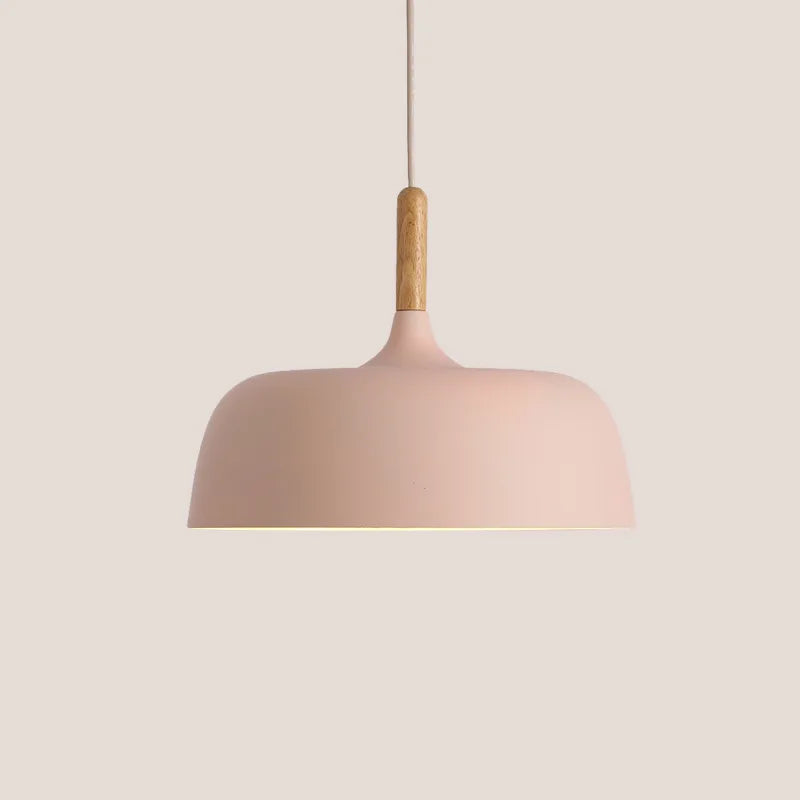 Moderne Metall-Pendelleuchte mit Holzakzent – minimalistischer Skandinavischer Stil
