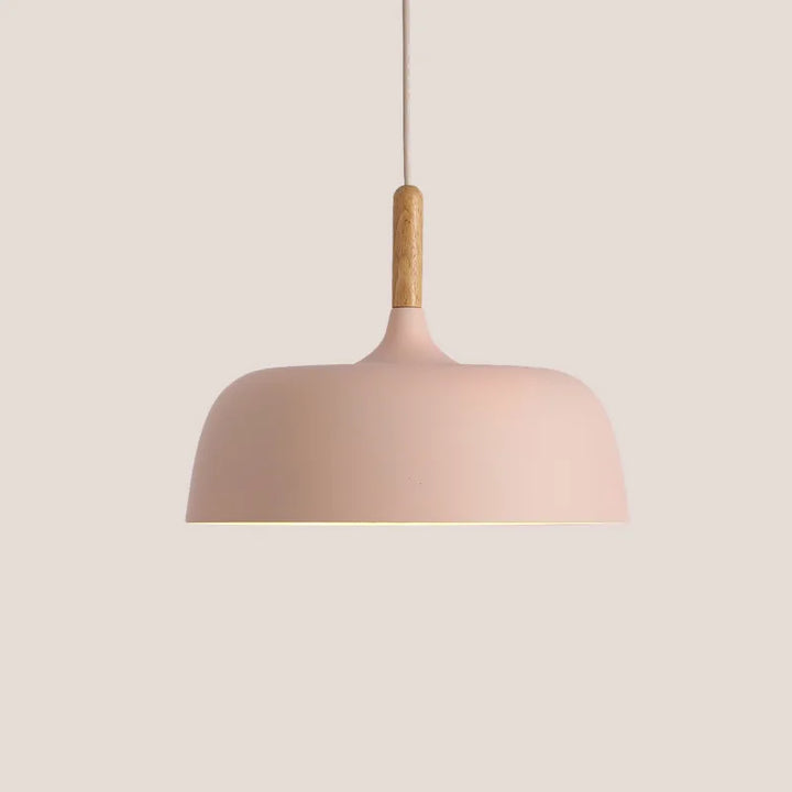 Moderne Metall-Pendelleuchte mit Holzakzent – minimalistischer Skandinavischer Stil