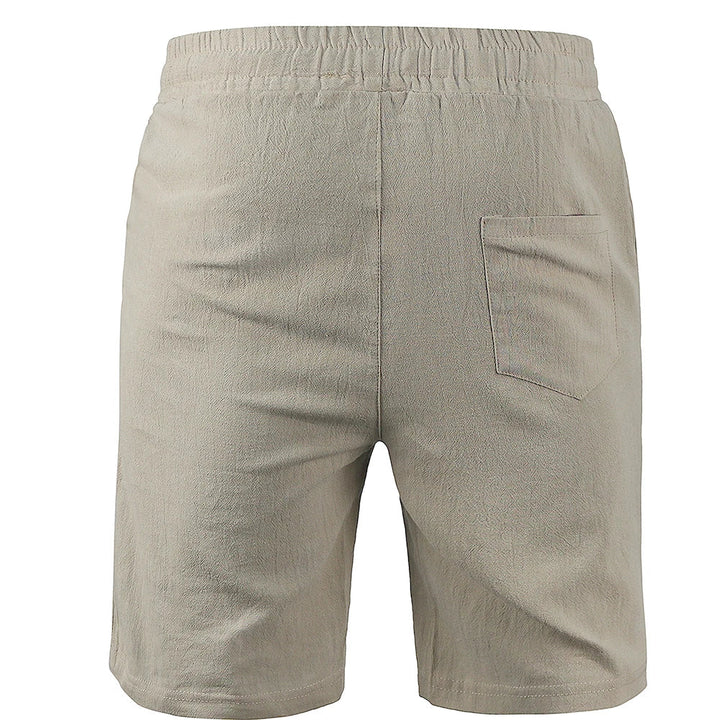 Leinenshorts für Männer mit elastischem Bund und Kordelzug