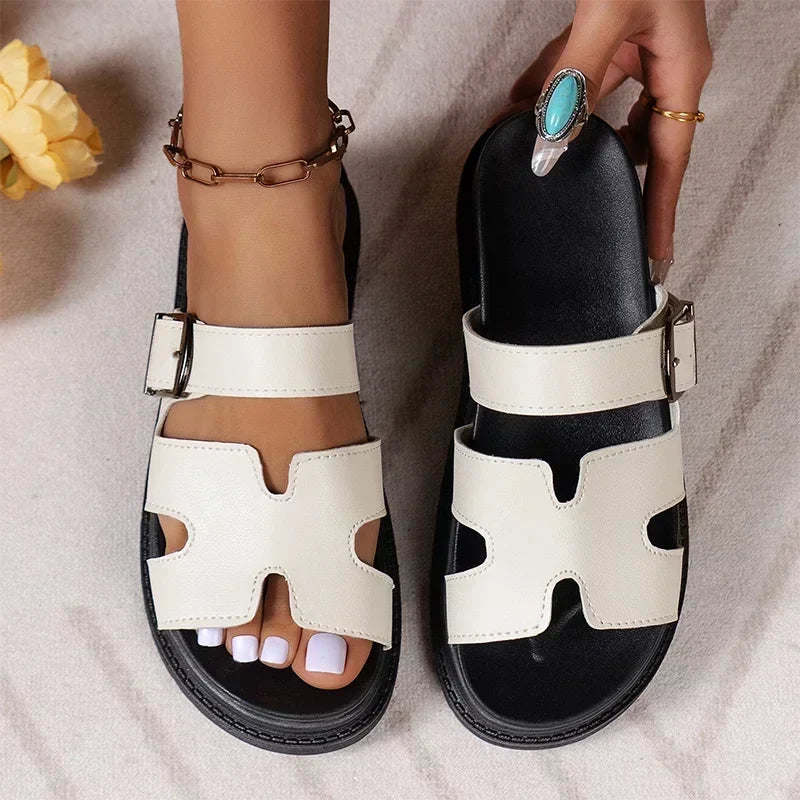 Damen Plateausandalen mit verstellbaren Riemen