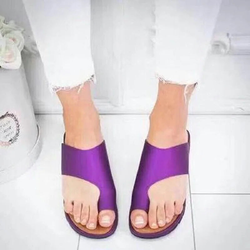 Damen Flip Flops mit dicken Sohlen und offener Spitze