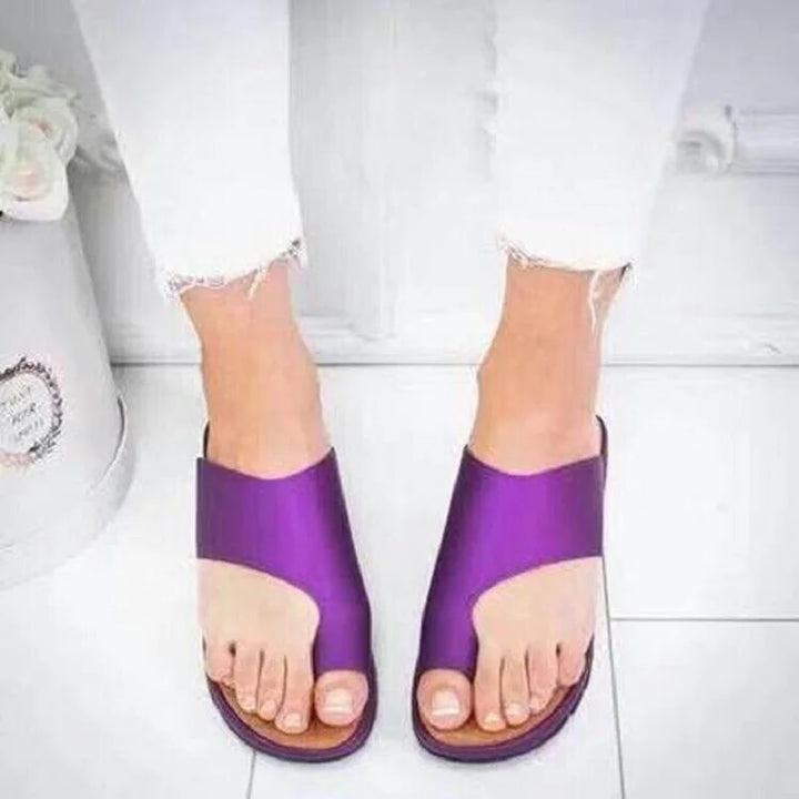 Damen Flip Flops mit dicken Sohlen und offener Spitze