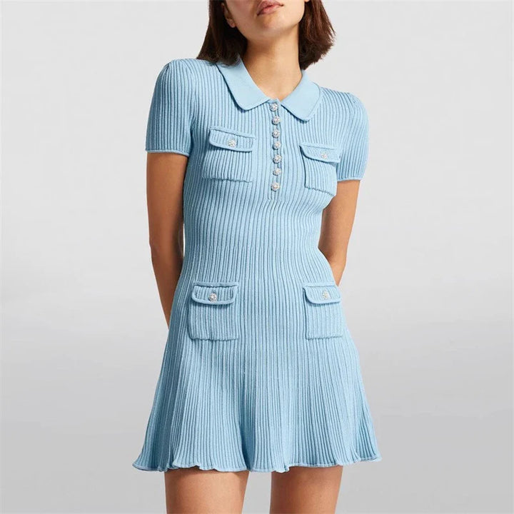 Elegantes Strickkleid mit Taschen