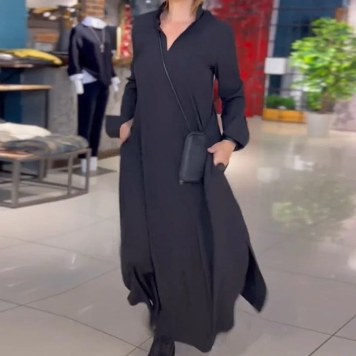 Elegantes langes Kleid mit Taschen