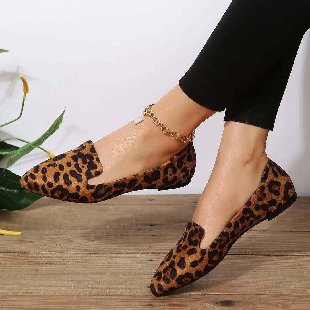 Damen-Ballerinas mit Leopardenmuster