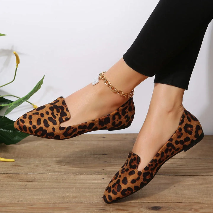 Damen-Ballerinas mit Leopardenmuster