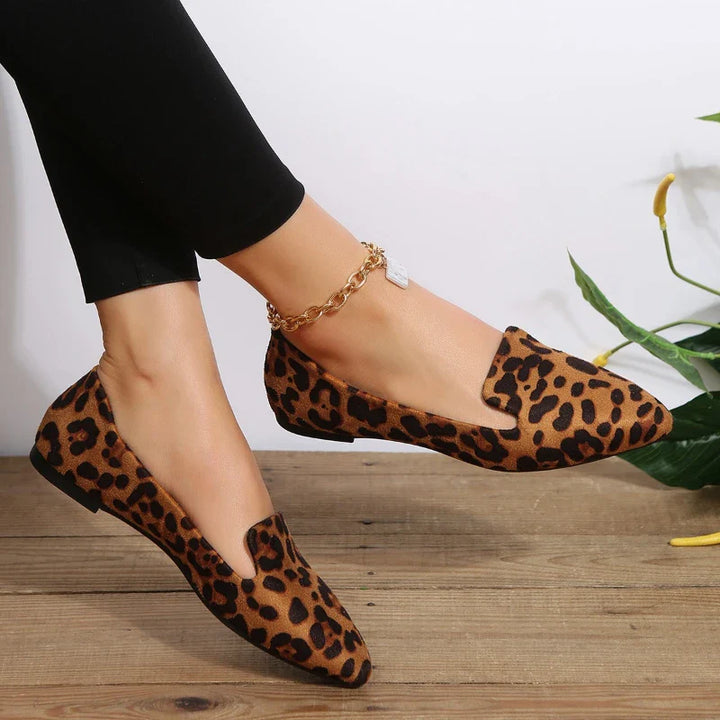 Damen-Ballerinas mit Leopardenmuster