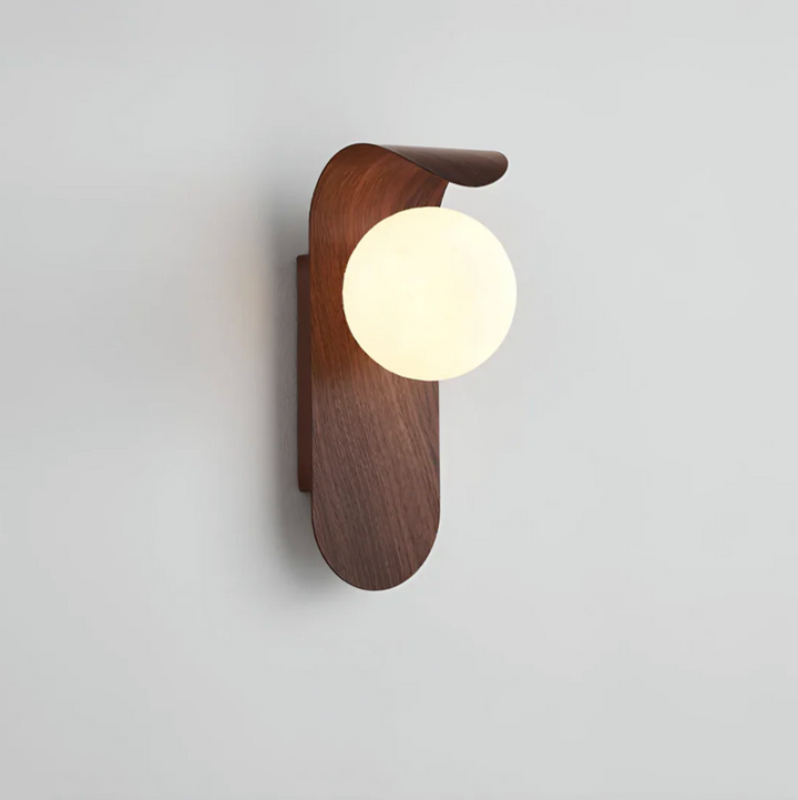 Moderne LED-Wandleuchte mit Holzelement – Wandlampe für Wohn- und Schlafzimmer