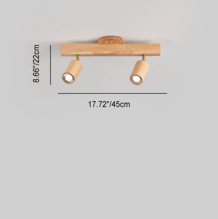 Deckenleuchte aus Holz mit schwenkbaren Spots – Skandinavischer Stil