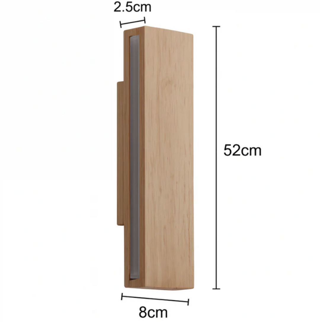 Holz-Wandleuchte mit LED-Lichtlinie – minimalistisches Design
