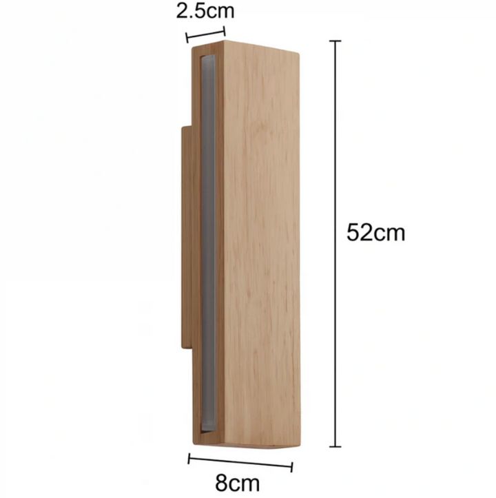 Holz-Wandleuchte mit LED-Lichtlinie – minimalistisches Design