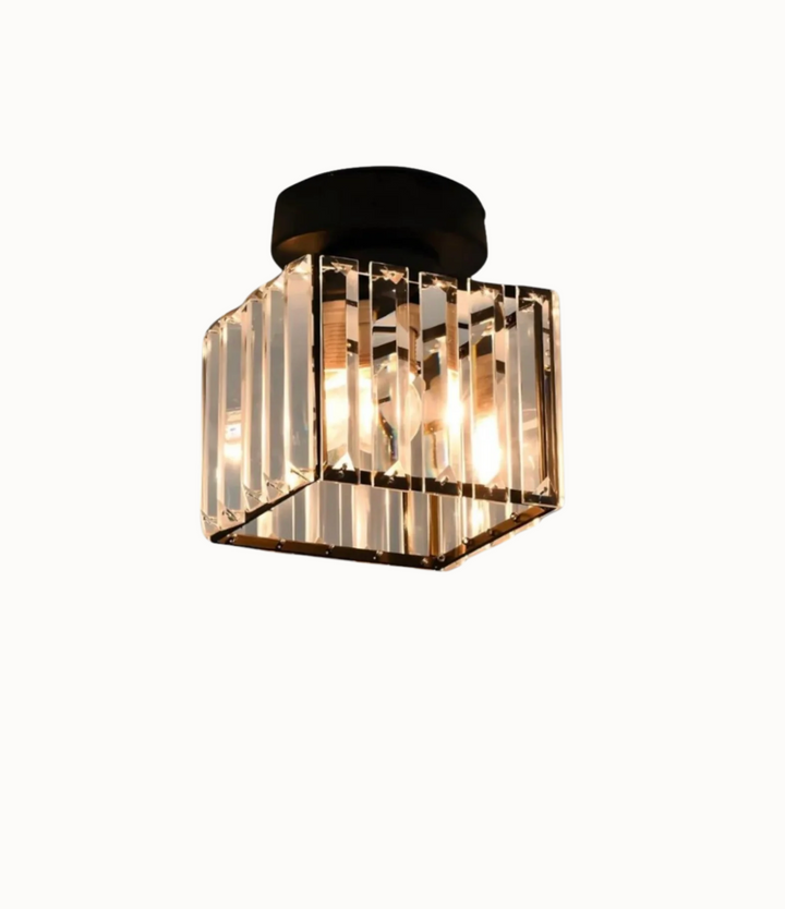 Kristall-Deckenleuchte im Glamour-Stil – moderne Deckenlampe mit transparentem Schirm