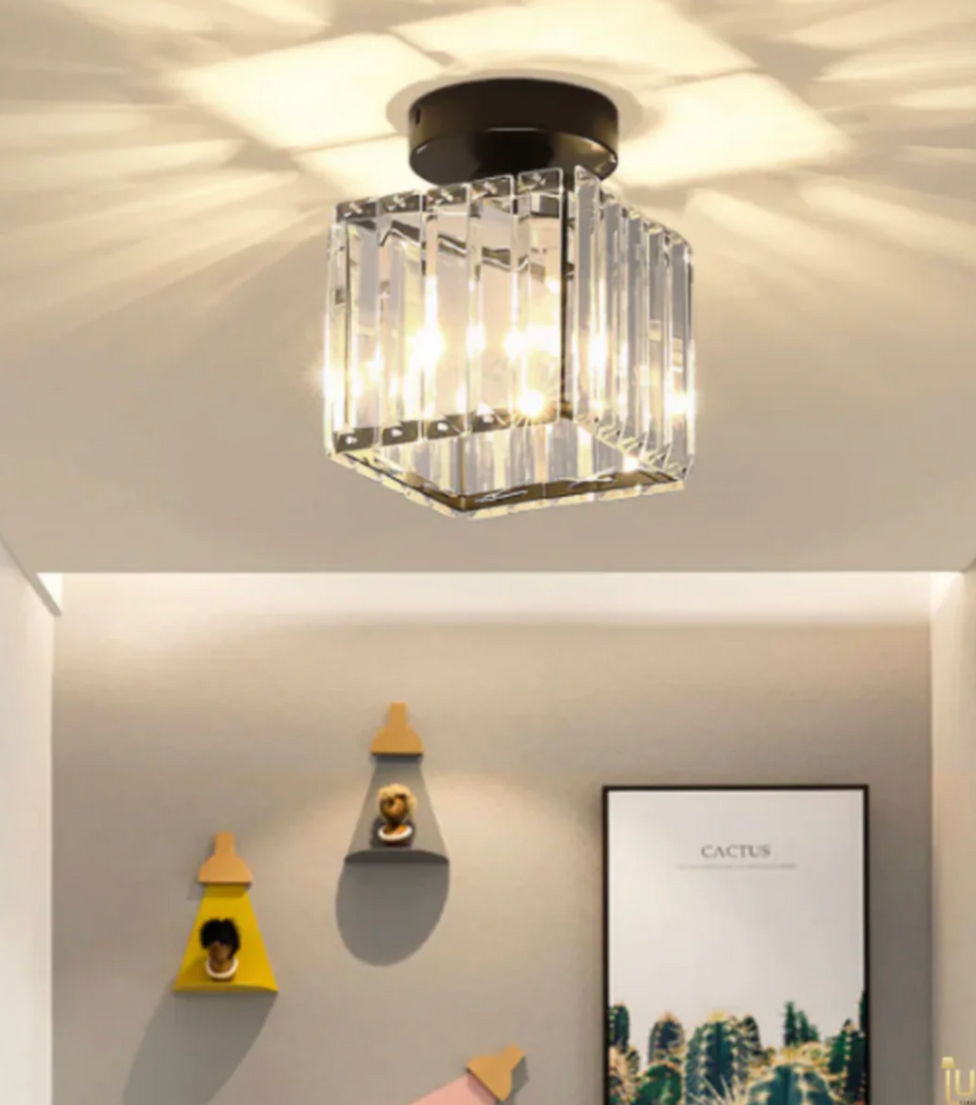 Kristall-Deckenleuchte im Glamour-Stil – moderne Deckenlampe mit transparentem Schirm