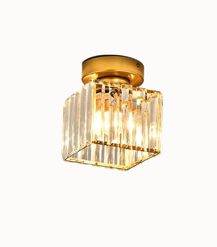 Kristall-Deckenleuchte im Glamour-Stil – moderne Deckenlampe mit transparentem Schirm