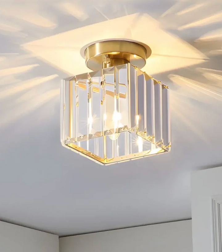 Kristall-Deckenleuchte im Glamour-Stil – moderne Deckenlampe mit transparentem Schirm